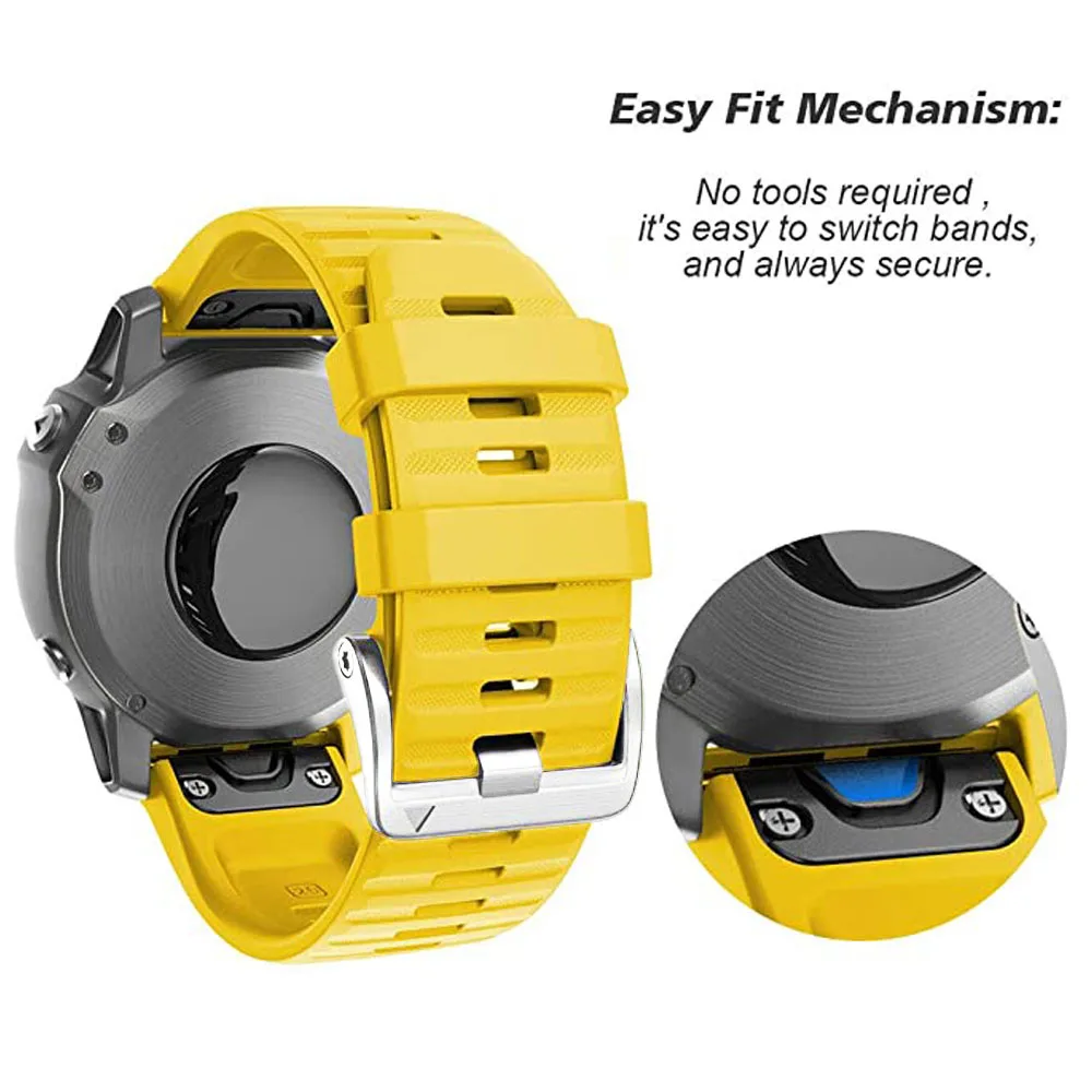 26mm 22mm Watchband For Garmin Fenix 7 7X 6 6X Pro 5 5X Plus Epix 2 965 955 945 935 Strap Silicone Official 1:1 Buckle Bracelet