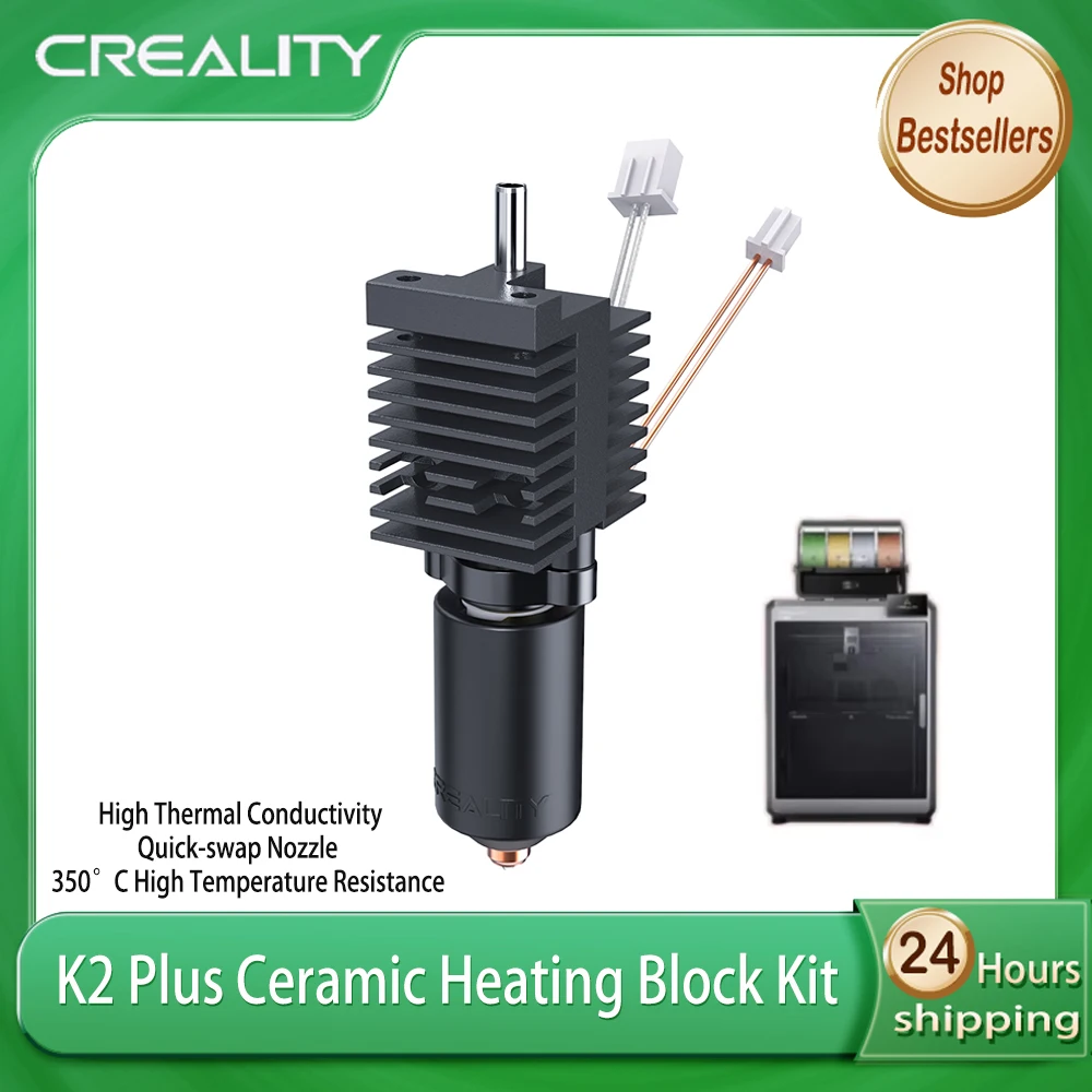 

Creality Original K2 plus High Temperature Resistance Ceramic Heating Block Kit 350°C Heater Block for 3D Printer Parts