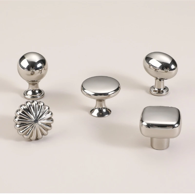 Silver Cabinet Door Handle, Creative Wardrobe/Cabinet/Drawer Knobs, Modern Minimalist Single-Hole Door Pull Furniture Hardware