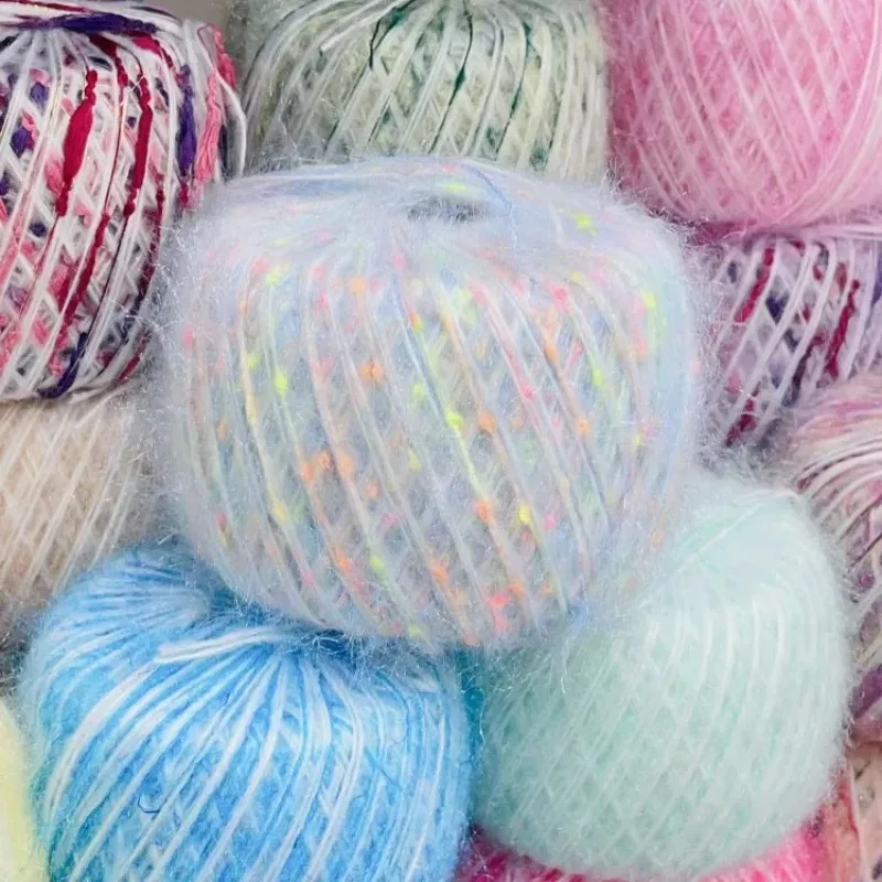 200g/ball Hand-mixed Multi-color Rainbow Hat Made Ethereal Rainbow Bag Wool Yarn DIY Hand-knitted Sweaters/scarves Materials