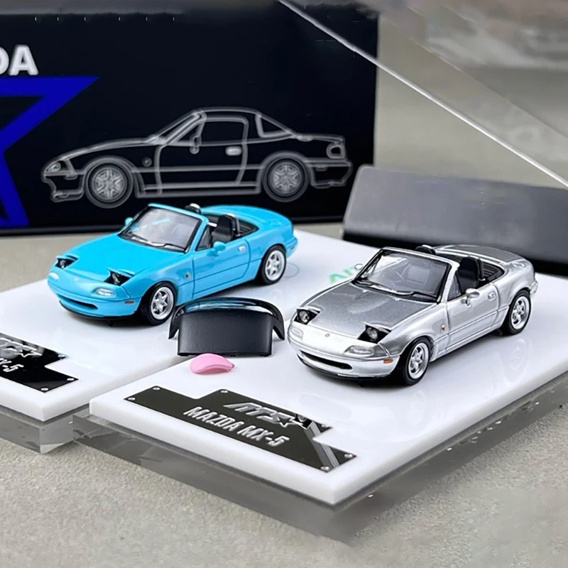 

ATS 1:64 Mazda MX5 MX-5 легкосплавный автомобиль, литье под давлением и игрушечный транспорт, модель автомобиля, миниатюрная масштабная модель автомобиля, игрушки для детей