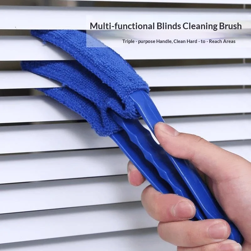 3‑Prong Blind Cleaning Brush Detachable Microfiber Duster for Window Blinds Car Air Vent Air Conditioner Household Cleaning Tool