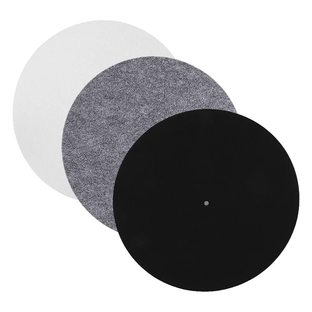 3Pcs 30cm Felt Turntable Mat Vinyl Record Player Anti Slip Static Interference Protection Shock Absorption Phonograph Disc
