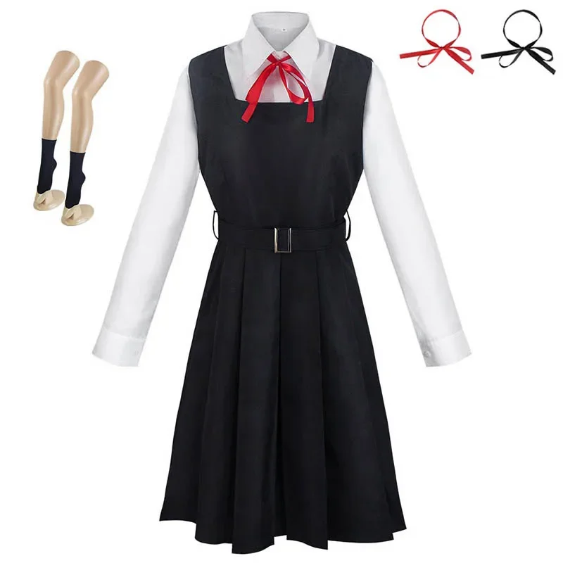 Mitaka ASA cosplay costume with dress black red necktie socks Halloween Comic Con plus size Mitaka ASA outfits