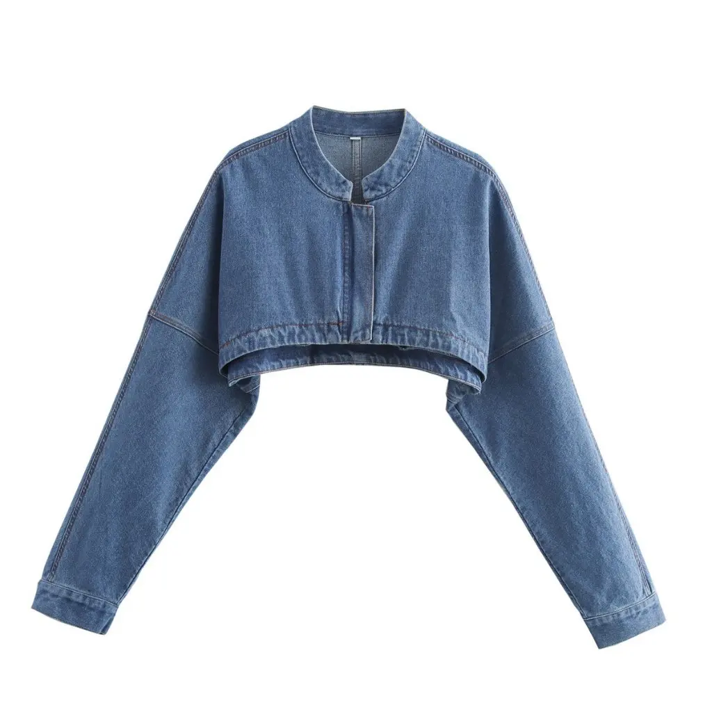 

Women's Short Denim Jacket Autumn Winter Fashion European American Style Coat for Ladies