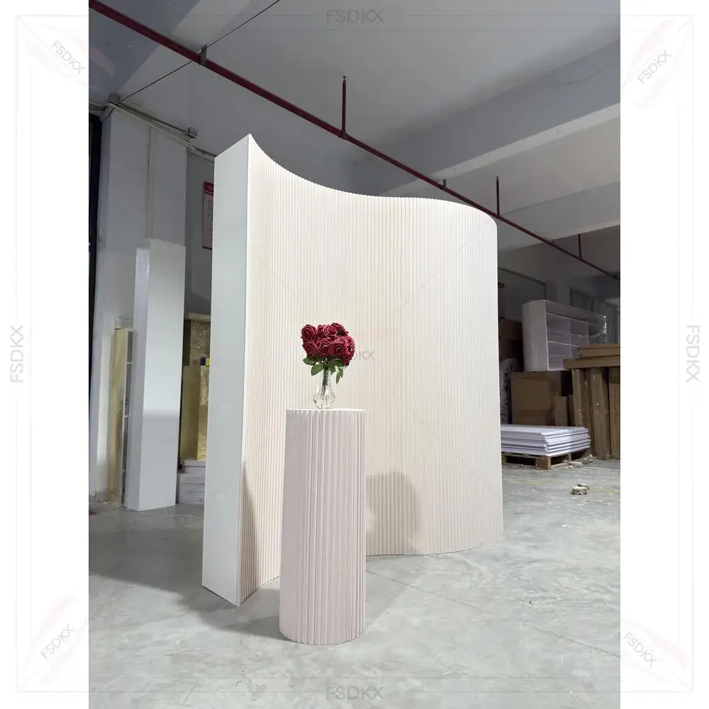 

New Design PVC Wedding Backdrop White Custom Style Stage Decoration Wall Event Supplier Props