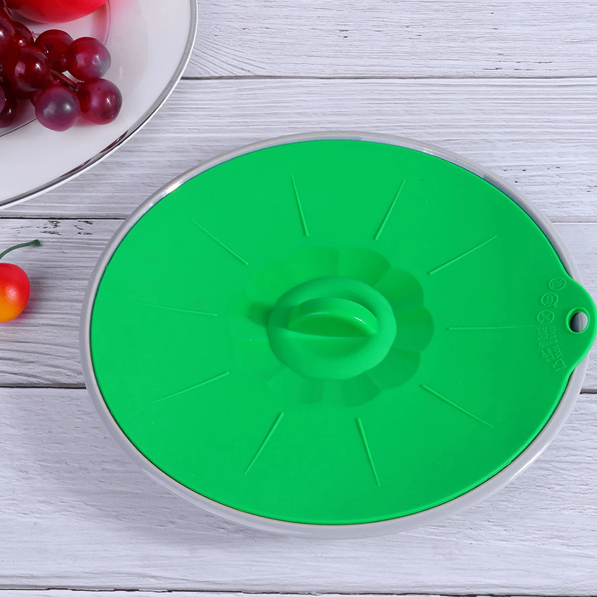 

5pcs Silicone Sealed Lid Pot Lids Bowl Covers Spill Proof Heat Resistant Handle Grip Round Lid for Pans Cups Kitchen Storage