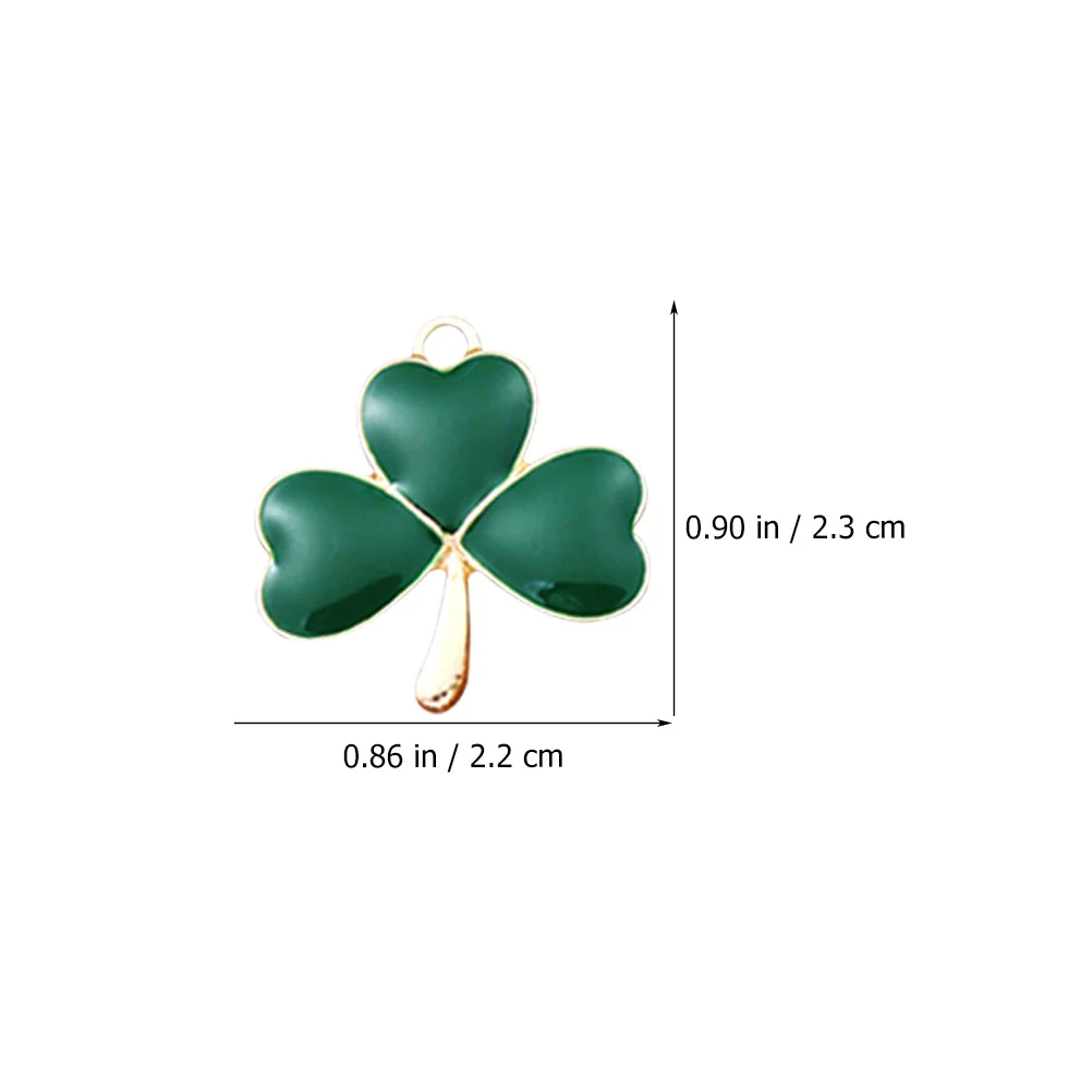 

20 Pcs Necklace Jewelry Small Shamrock Charm Decorative Pendants High Quality Charms Green