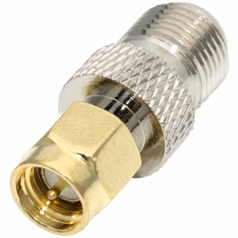 1PC SMA Male Plug to F Female Jack All Copper Adapter RF Coaxial Connector Straight