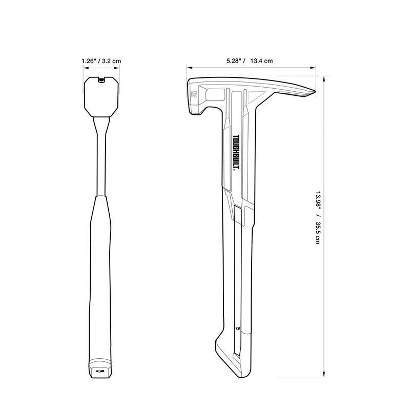 ToughBuilt TB-H1-1R-S16/TB-H1-1R-S18 16OZ And 18OZ Claw Hammers With Shock-Absorbing Handles. Professional Woodworking And Const view 5