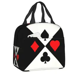 Poker Four Suits Portable Lunch Box Waterproof Card Game Players Cooler Thermal Food Insulated Lunch Bag School Children Student