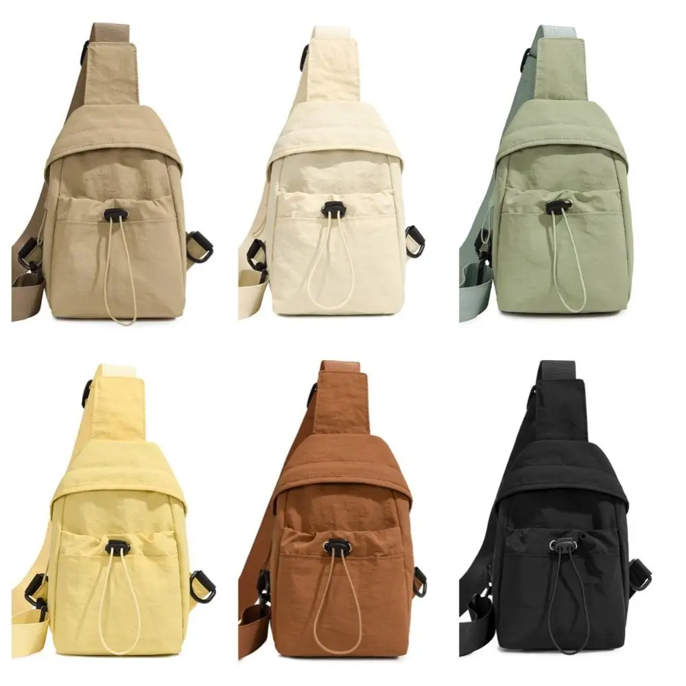 Handbags Nylon Women's Breast Bag Crossbody Drawstring Mobile Phone Bag Minimalist Solid Color Shoulder Bag Female Lady Girl