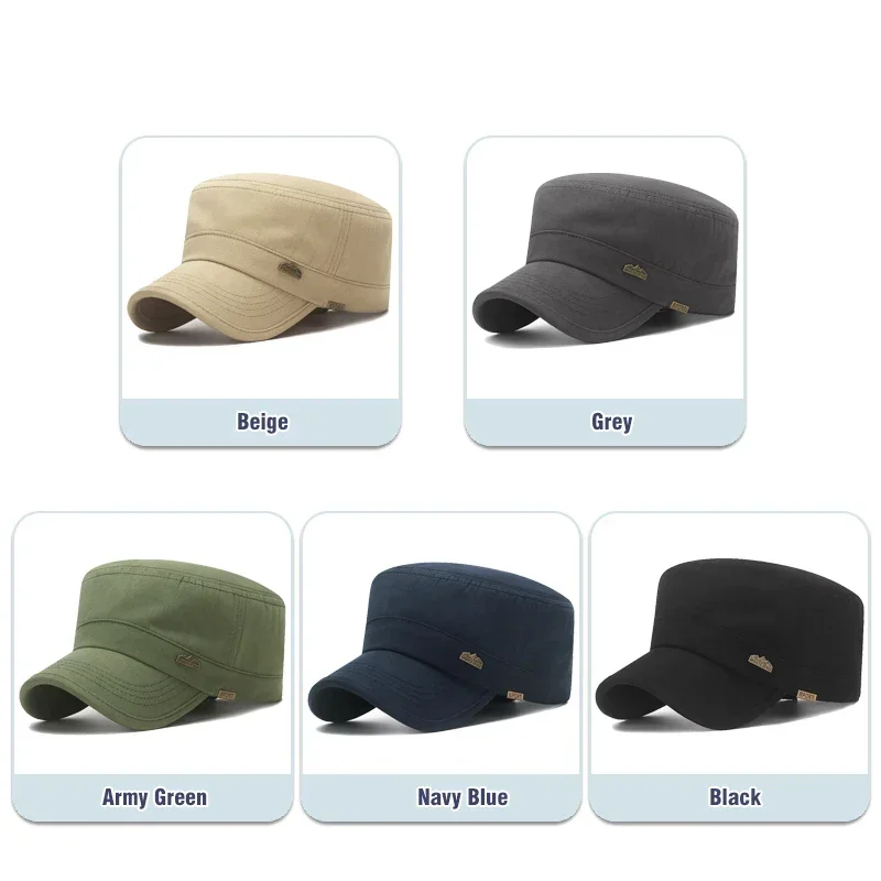 New Fashion Classic Military Cadet Flat Cap Dad Hat