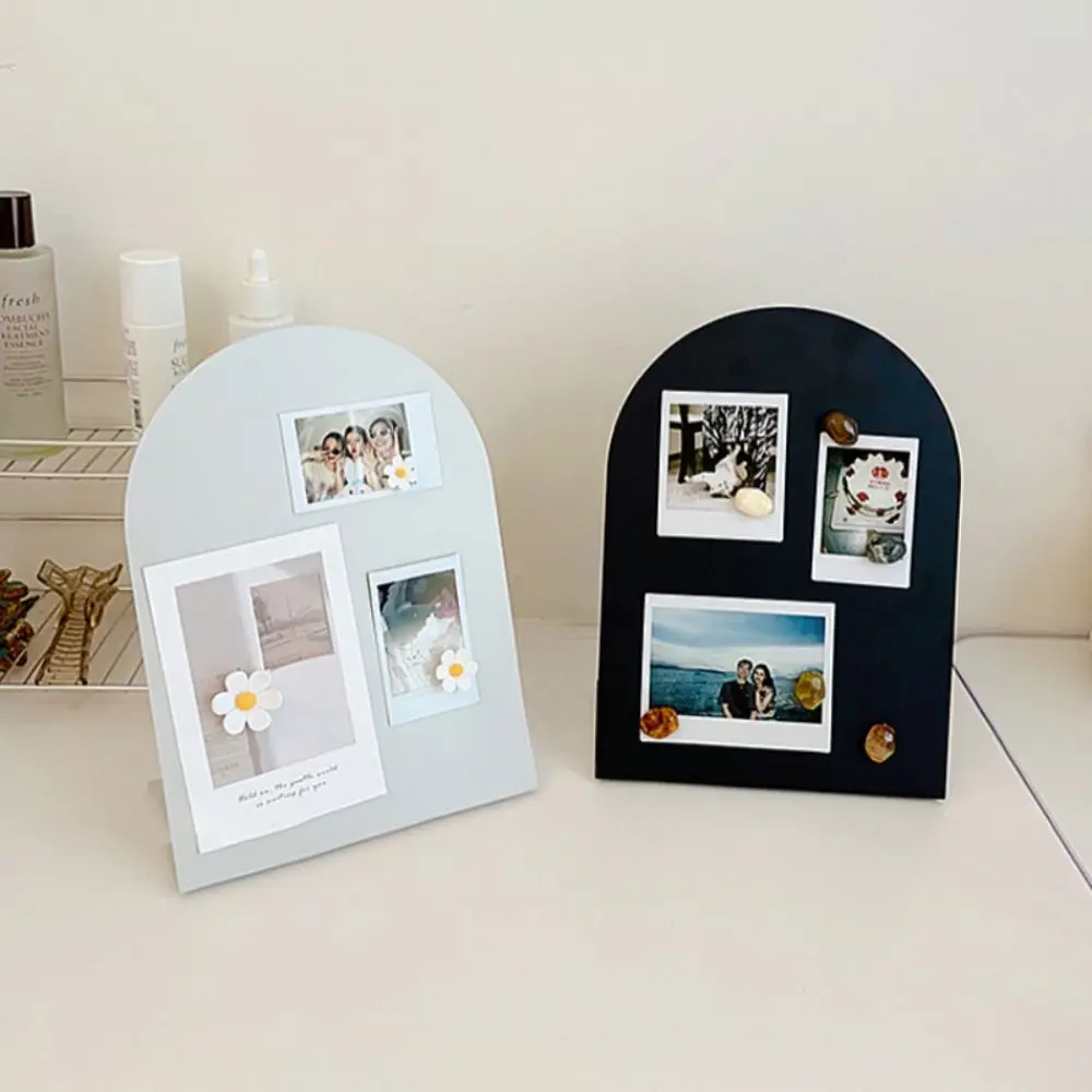 Creative Large Capacity Desktop Message Board Vertical Curved Magnetic Photo Frame Note Board Office Home Desktop Ornament