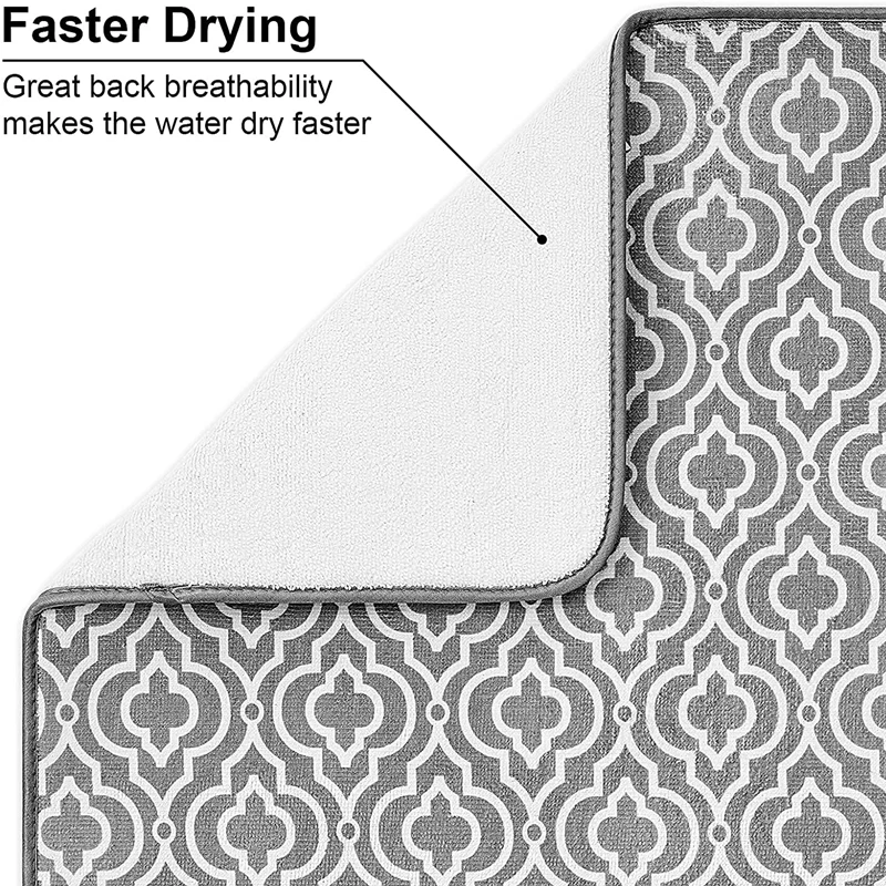 Dish Drying Mat for Kitchen Absorbent Microfiber Dishes Drainer Mats Kitchen Accessories19.2 By 15.8 Inch 46*40cm