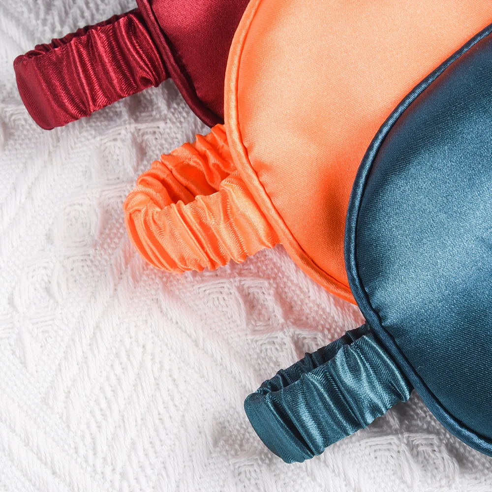 3D Silk Sleep Eye Mask Padded Shade Eye Cover Patch Sleeping Mask Eyemask Blindfolds Travel Relax Rest Sleeping Women Men