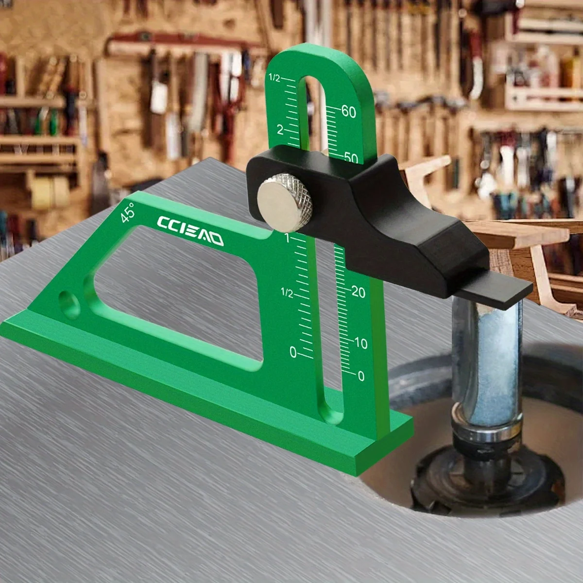 Aluminum Alloy Height Gauge 0-60mm Depth Gauge, Precision CNC Machined Height Measuring Tool for Table Saw Setting Up Gauge