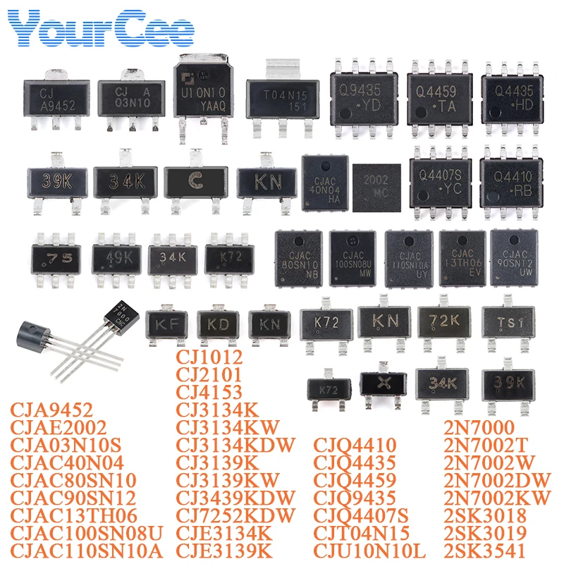 100pcs/50pcs 2N7002 2N7002T SOT-523 N Channel 60V 115mA MOSFET CJ3134K CJ3139K CJA03N10S CJAC40N04 CJQ4407S CJQ4410 CJ1012 CJ210