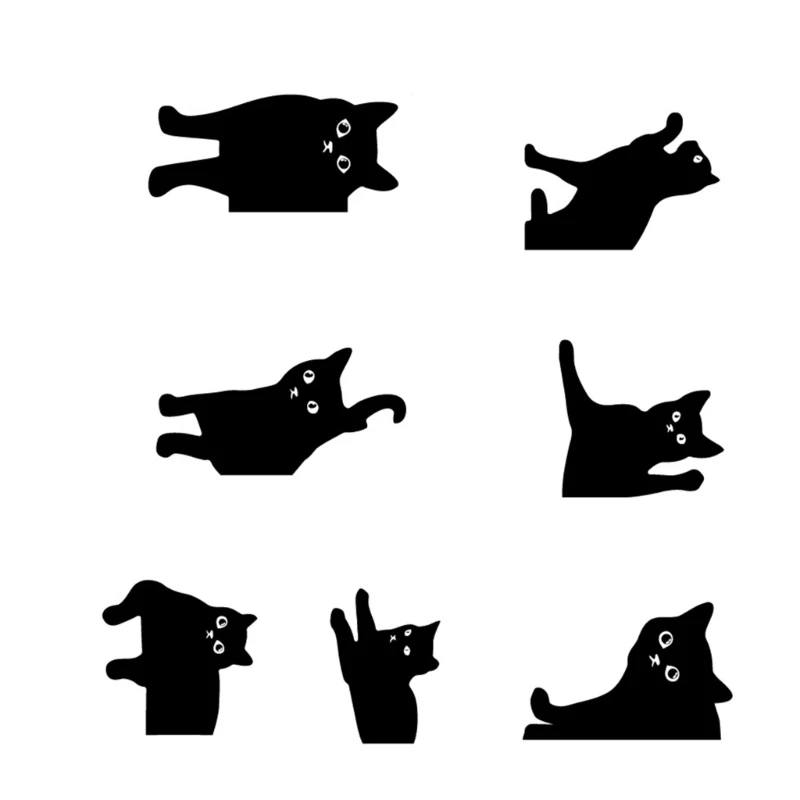 6/7 Chiếc Mèo Dấu Trang Giấy Đánh Dấu Trang Từ Đánh Dấu Trang Trang Sách Bút Y9RF