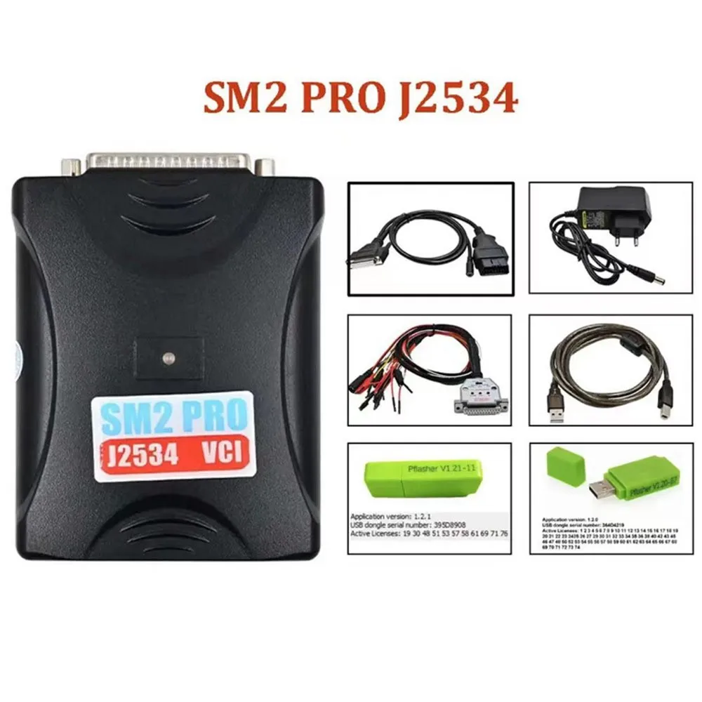 SM2 PRO J2534 VCI 67in1 Car Diagnostic Instrument Carry Multiple ECU Protocols V1.V1.2.1-14 USB Dongle