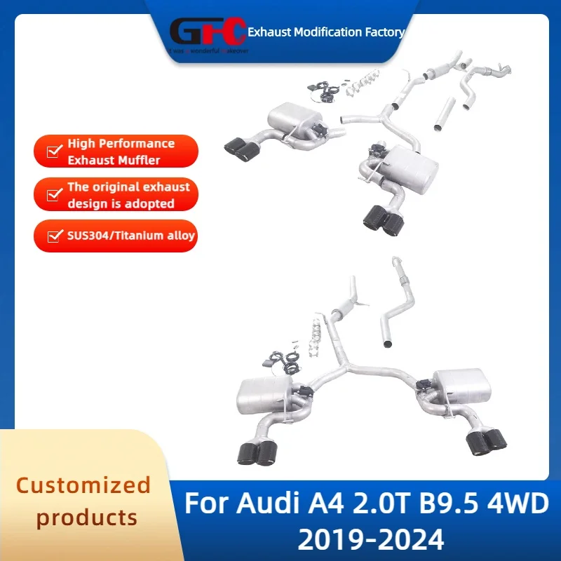 

Выхлопная система GFC Catback Valvetronic для Audi A4 2.0T B9.5 4WD 2019-2024, высокопроизводительный глушитель из нержавеющей стали с клапаном.