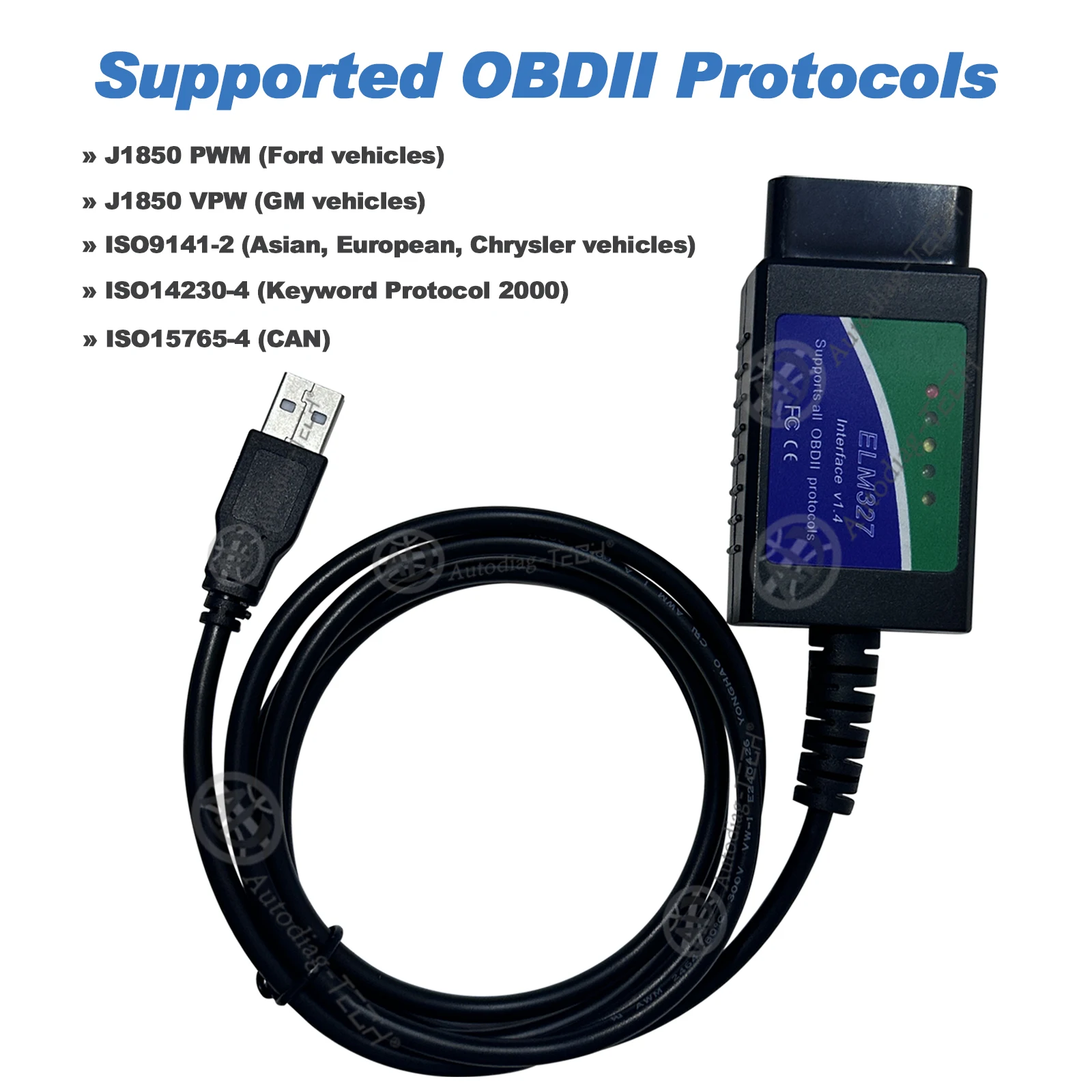 ELM327 USB V1.4 Original FTDI FT232RL + PIC18F2480 Chip OBD2 Diagnostic Scanner Car OBDII Diagnostic Tool for VW/Peugeot/VOLVO