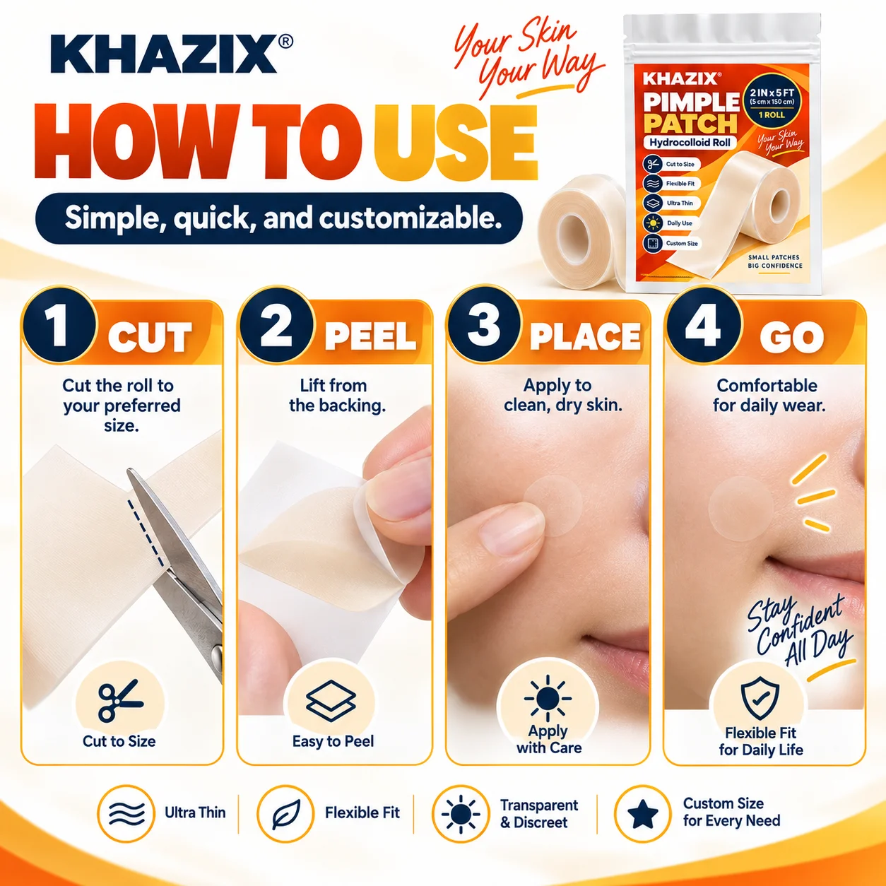 1roll Cut To Size Acne Patch Roll
