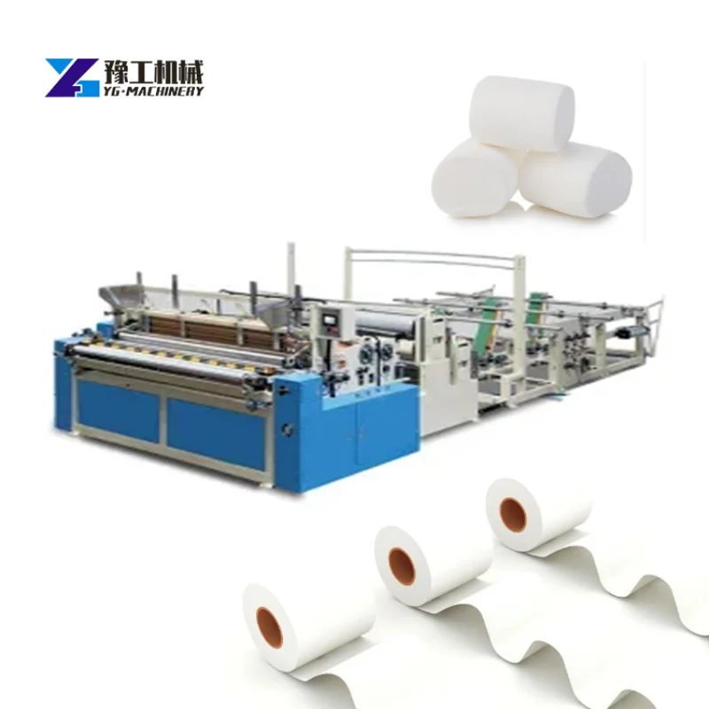 YG Low Price Toilet Paper Making Packaging Machine Mutifunctional Bathroom Tissue Paper Packing and Rewinding Production Line