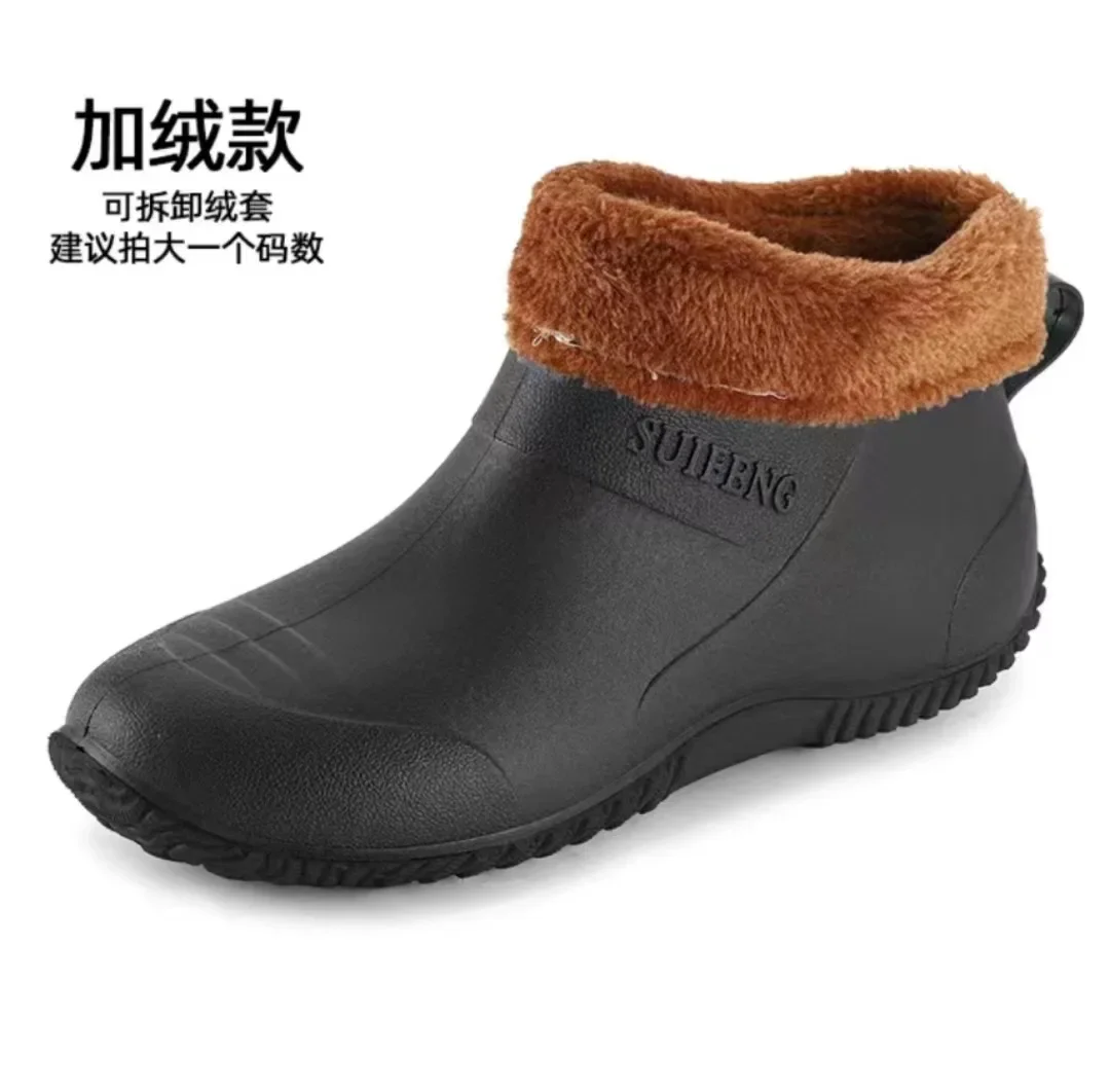 Anti-slip Rain Boots for Men Wear-resistant Men\'s Waterproof Shoes Comfortable Soft Male Rain Boots Botas Impermeables Hombres