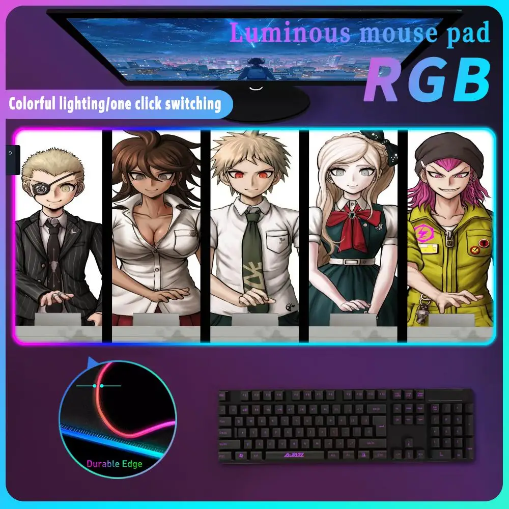 

Anime Mousepad Gamer Table Office Carpet Large RGB Desk Accessory Keyboard Deskpad Danganronpa Mouse Pad Computer HD Mouse Pad