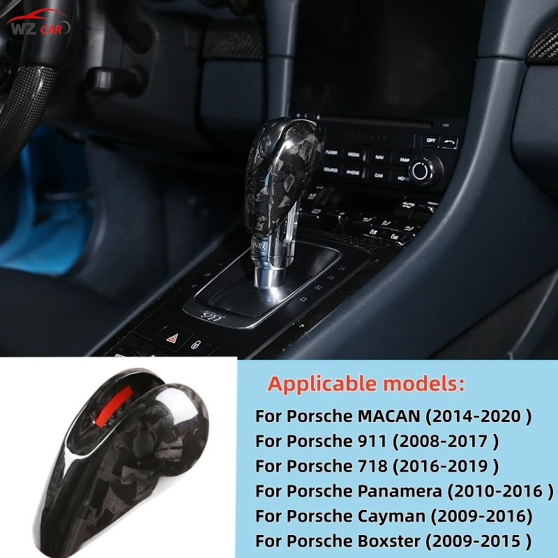 

Carbon Fiber Gear Shift Knob Cover For Porsche 718 911 Macan Panamera Cayman Interior Modification Trim Car Accessories