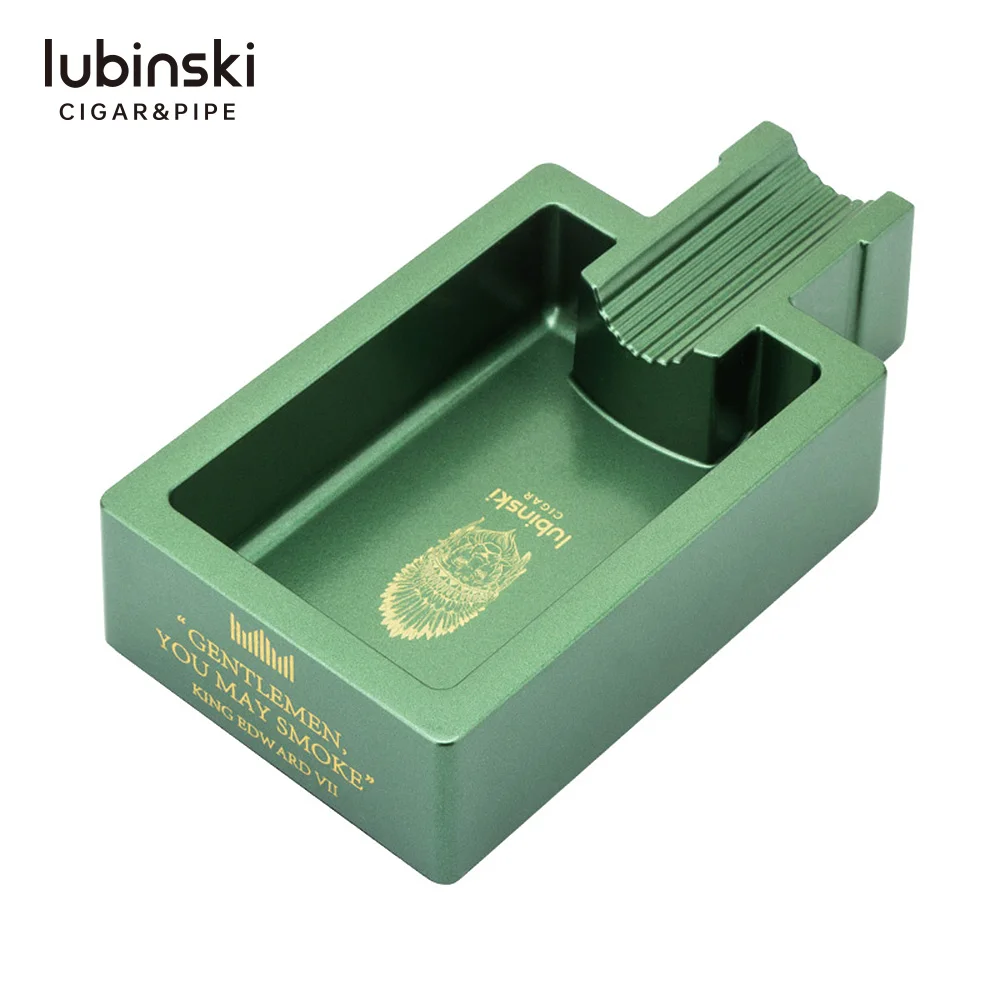 Lubinski Factory Simple Cigar Ashtray 4 colors Zinc Alloy square ashtray