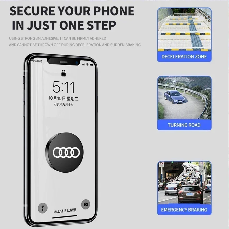 Support magnétique universel pour téléphone de voiture, accessoires de voiture pour Audi A4 B8 8P A3 A5 horizon C7 A1 A7 A8 Q2 Q3 Q5 Q7 Q8 TT R8
