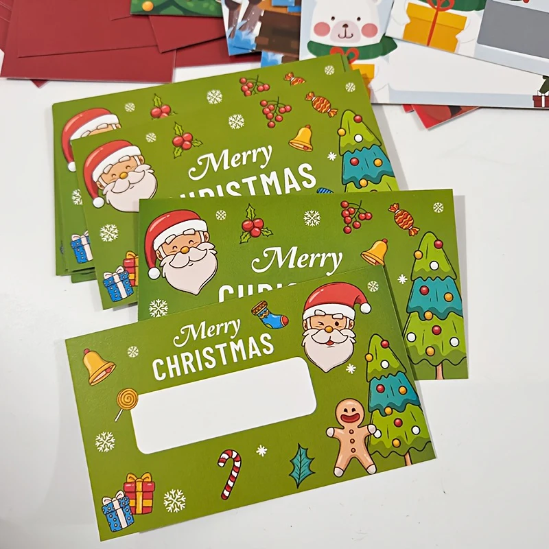 مجموعة بطاقات خدش عيد الميلاد مكونة من 30 قطعة، قسائم هدايا ذاتية الصنع مع جوائز ألعاب حفلات الأعياد الممتعة بنمط سانتا كلوز والشجرة #4