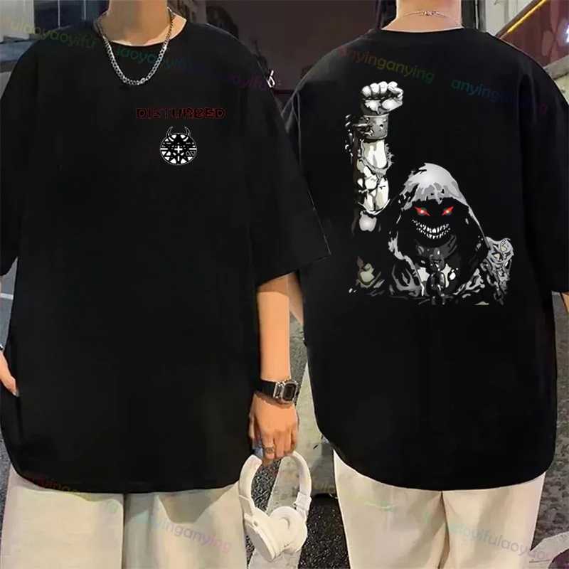 2025, Y2k – Disturbed Band – Grafik bedrucktes Rockband-T-Shirt, atmungsaktiv, bequem, Baumwolle, Streetwear, Herrenbekleidung, Damenoberteil