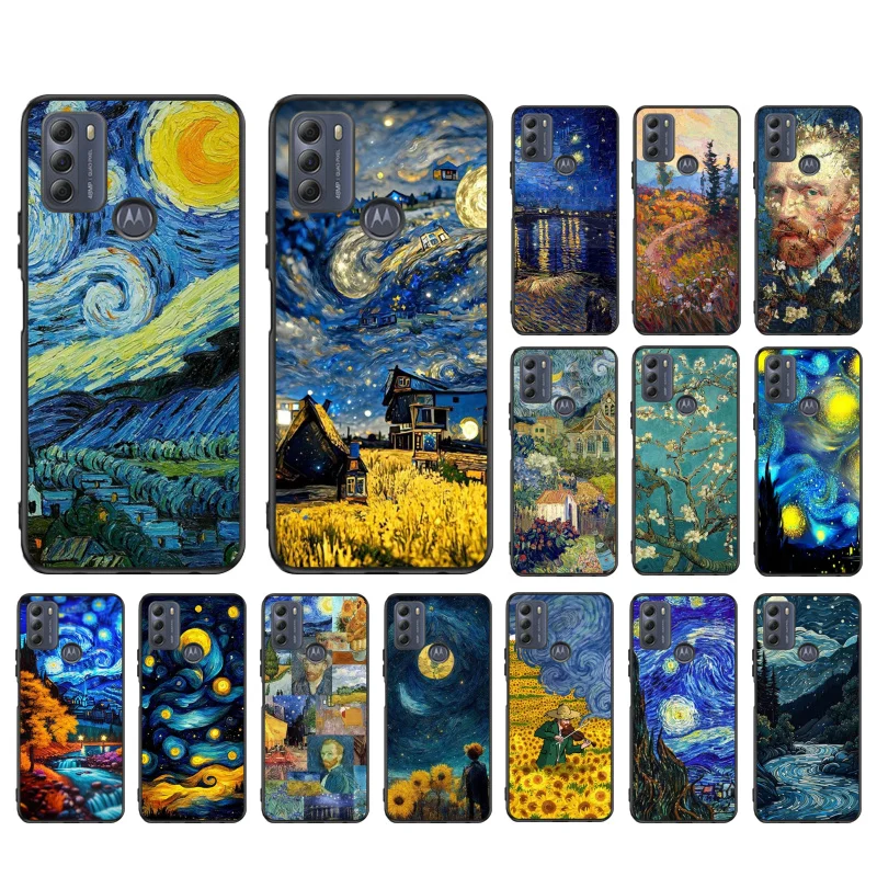 Van Gogh Starry Night Phone Case for Moto G84 G22 G32 G42 G52 G62 G53 G72 G60 G60S G100 G10 G20 G30 G13 G50 G 5G G Pure