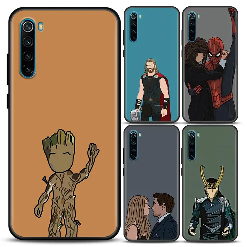 Faceless Marvel Avengers Case For Xiaomi Redmi Note 11 10 9 8 12 Pro 7 10S 11S Soft Cover For Redmi Note 8Pro 10Pro Fundas Groot