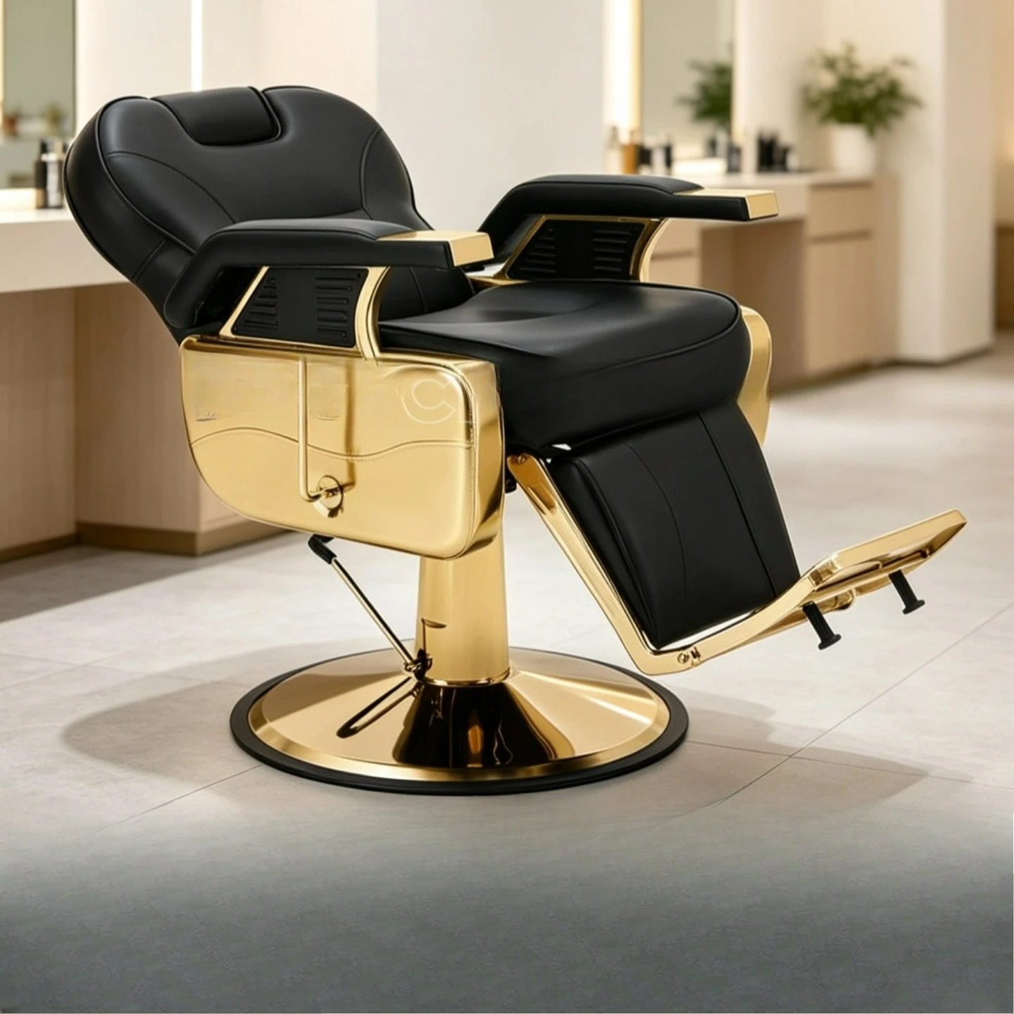 Light Luxury Barber Chair, Blond  Foreign Trade Salon  Rotating Lift Cutting Salon