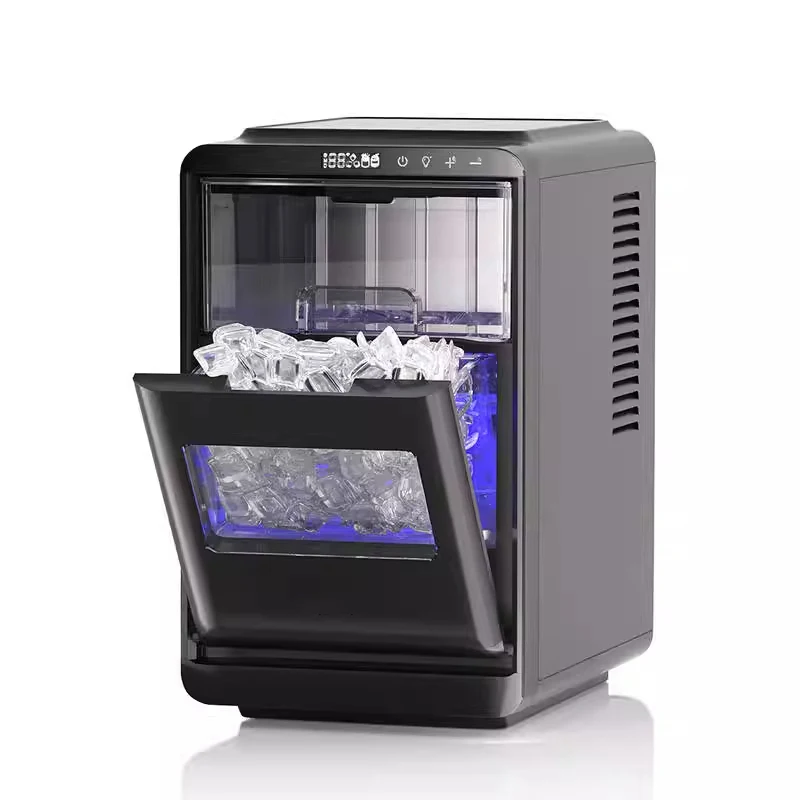 

220V Household And Commercial Ice Maker Machine Fast Cooling Energy-Efficient Ice Maker Half-Moon Ice Cube Machine Black Home