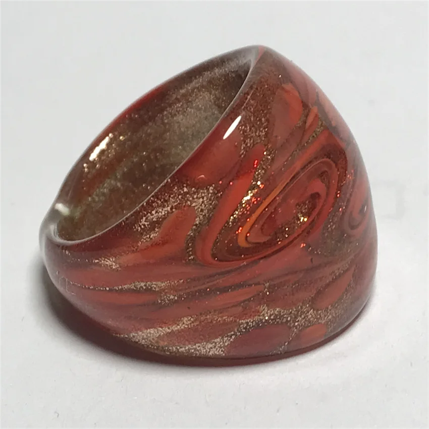 Handmade Vintage For Women Murano  Liuli  Rings Fashion Glass Jewelry  Red