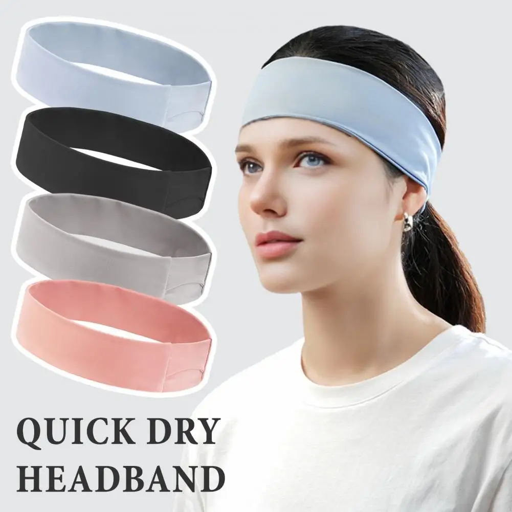 Non-slip Sweatband Sports Headband with Ponytail Hole Moisture Wicking Sweatband for Men Women Breathable Quick Dry Athletic