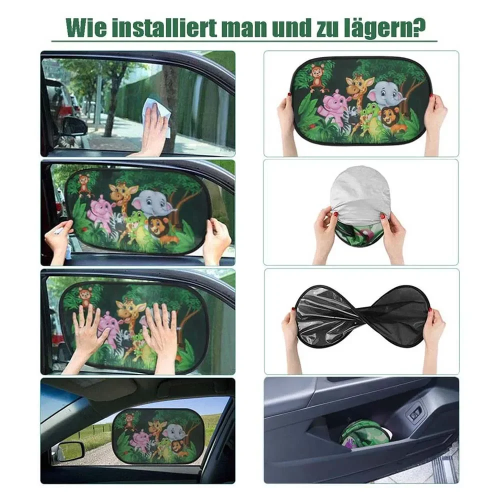 

New car sunshade car window sunroof sunshade sunshade children baby pet windshield cartoon pattern 2pcs