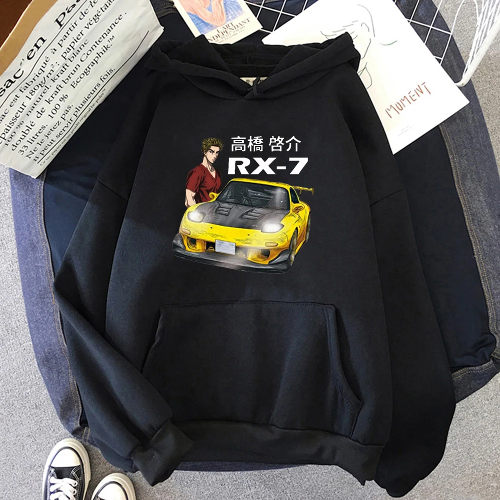 Fujiwara Tofu Shop AE86 Manga Hoodie Men Women Keisuke Takahashi's FD RX7 Tops Hooded Sweatshirt Loose Fleece Pullover