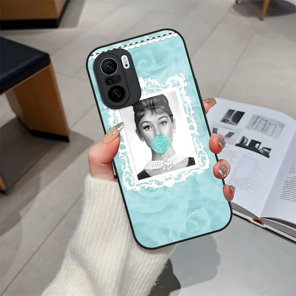 Audrey Hepburn Phone Case Tempered Glass for Xiaomi 14 13 Lite 12 Pro 11t lite POCO M6 M5 X6 X5 X3 NFC F5 F6 Pro Cover