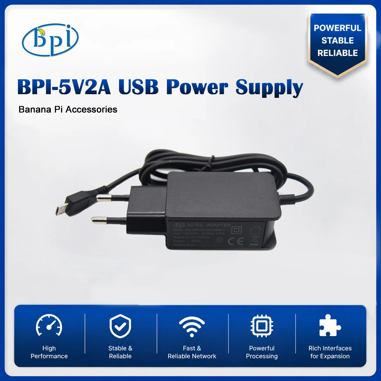 Banana PI BPI-M1/M1+/R1/ZERO 5V2A USB US/EU Power Adapter