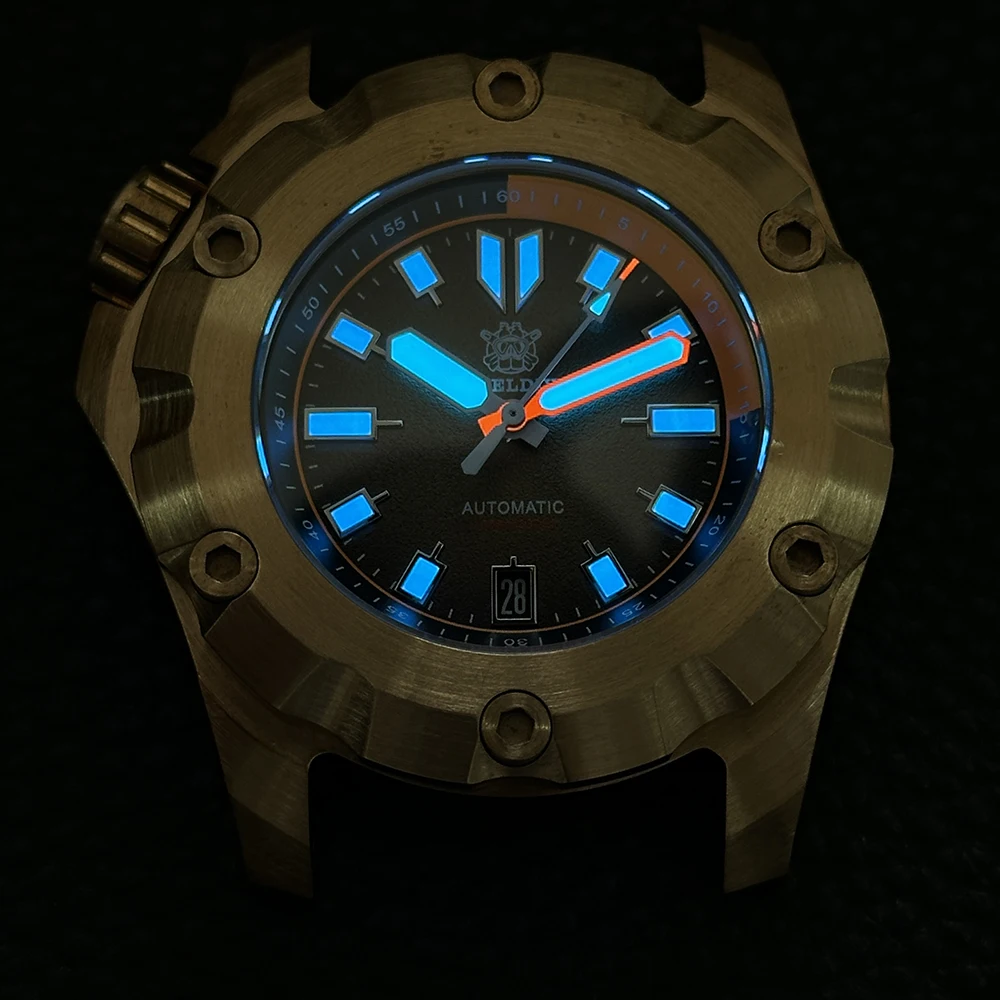 STEELDIVE Men Diver Watch Bronze 45MM Automatic Mechanical Wristwatch Deep Diving 1000m Waterprooof BGW-9 Luminous Sapphire NH35