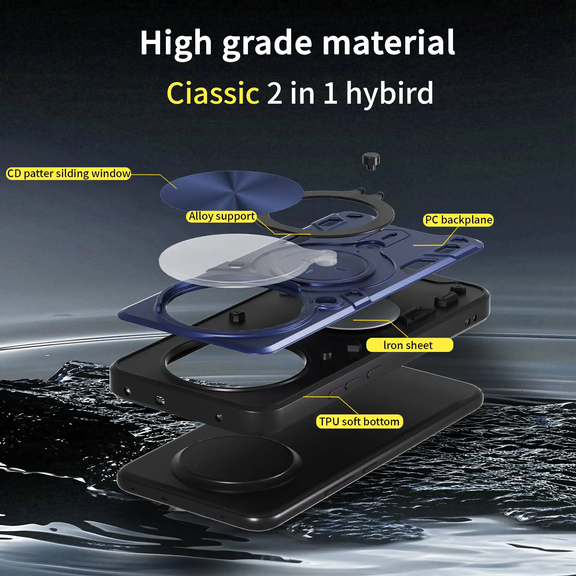 Case for Realme 14 Pro Plus Magnetic Slide Camera Protection 14 14X 5G 13 Pro+ Cover 360 Rotate Kickstand Armor Ring Funda Capa