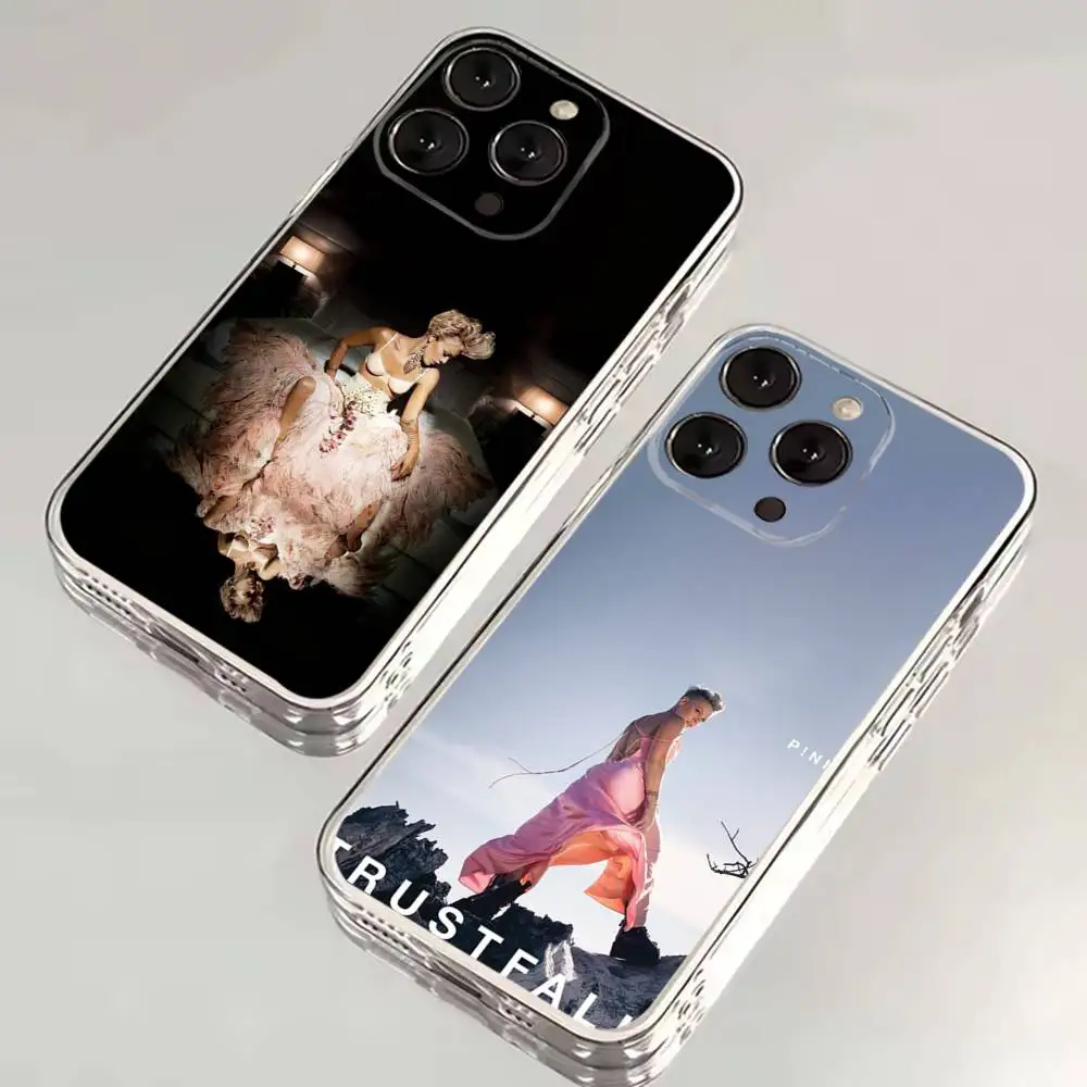 P-P!nk capa de telefone rosa Alecia Beth para iPhone 16,15,14,13,12,11 Plus, Pro, Max, XR, XS, Plus, E, SE4, mini capa macia transparente
