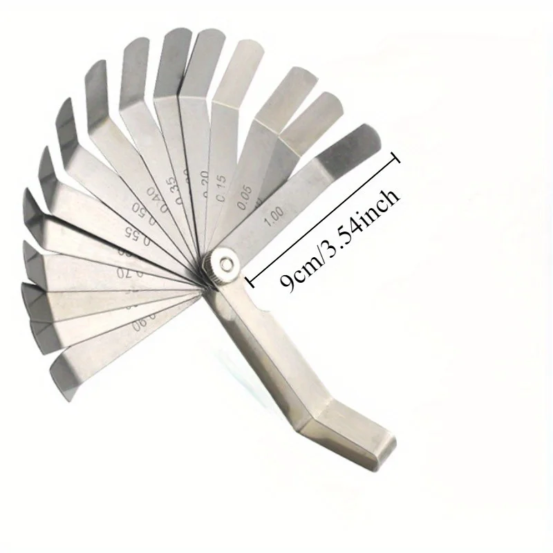 1pc 16 Blades Feeler Gauge Carbon Steel Metric Imperial 0.05-1.00mm Gap Filler Tune Up Thickness Set Gage Measurment Tools