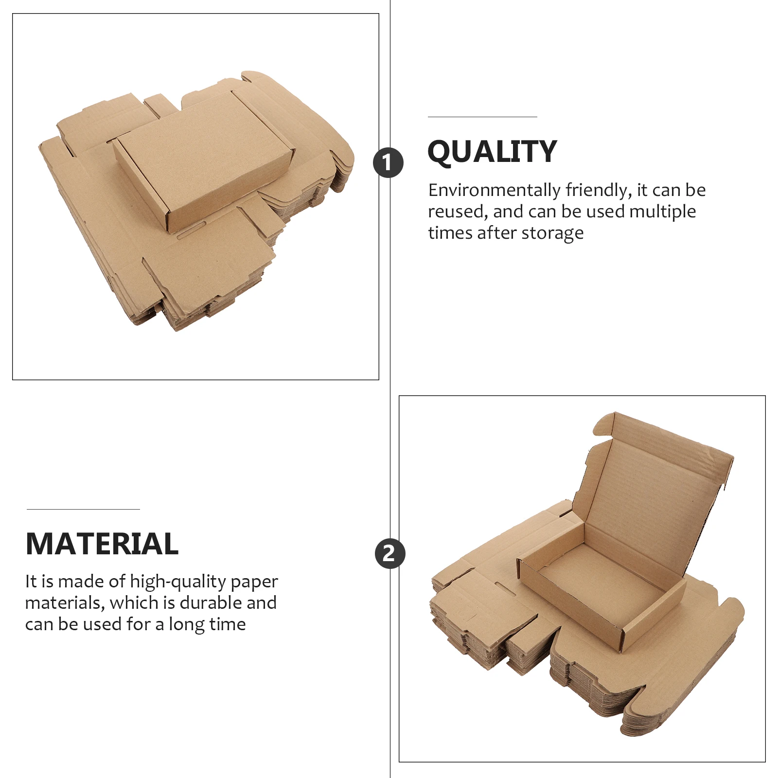 20 قطعة صناديق شحن مموجة صديقة للبيئة متعددة الأغراض تخزين صناديق التعبئة والتغليف المتحركة مقاومة للضغط التسليم الآمن #5